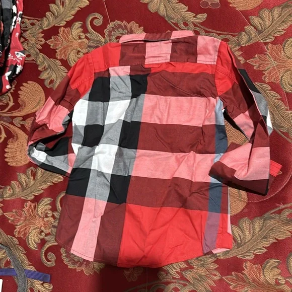 Plaid Kids Shirt - Red, Black, White - Picture 4 of 4